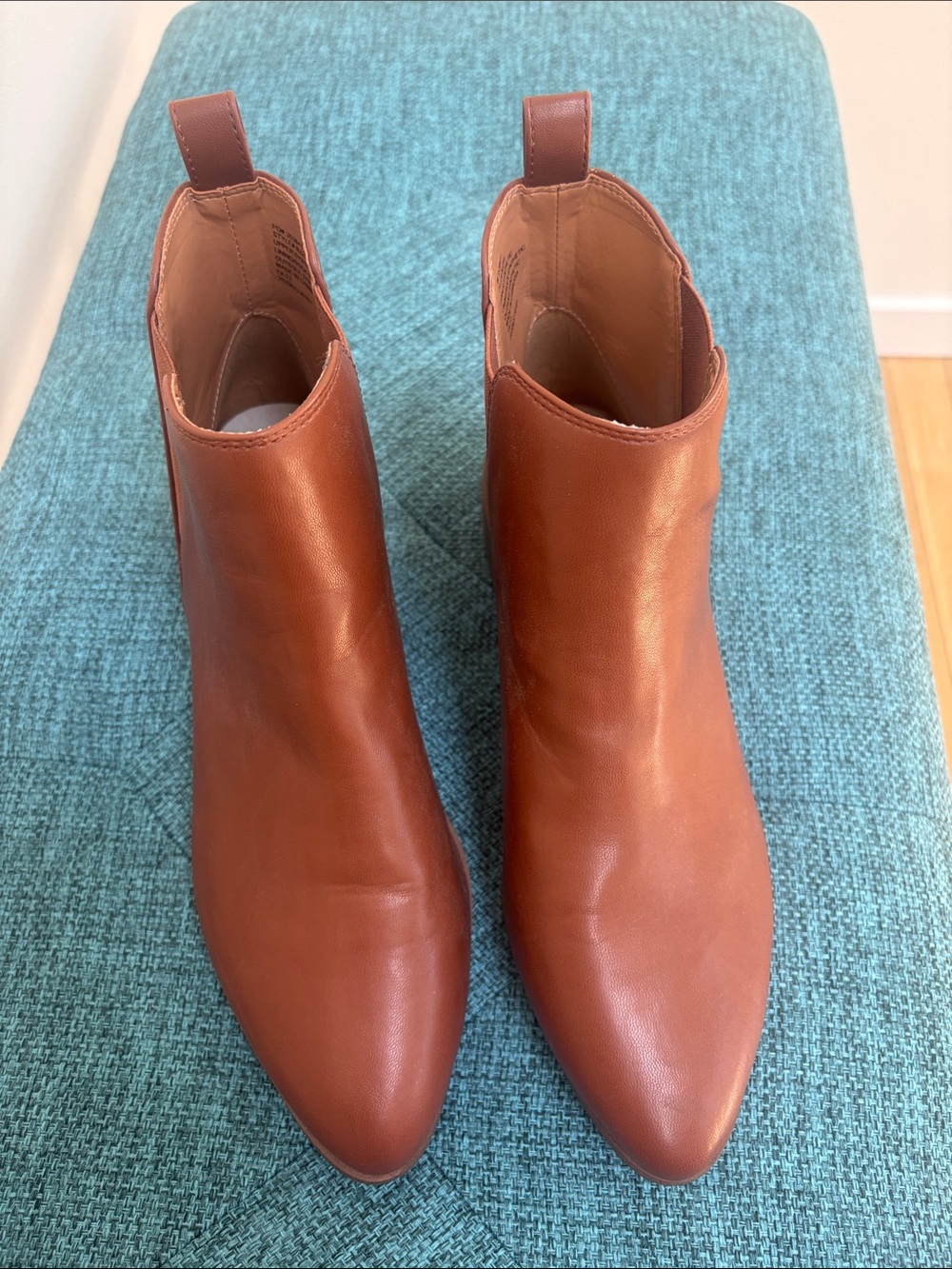J. Crew Tan Leather Pointed-Toe Ankle Booties